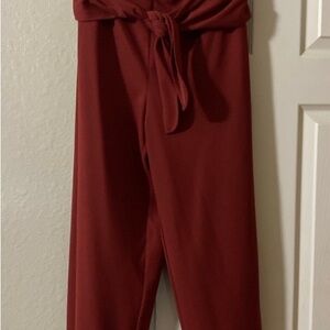 Wide leg rust colored crop pants
